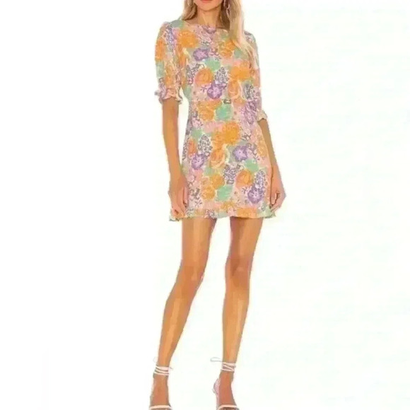 Faithfull The Brand Florence Mini Floral Dress Womens Size XS / 2 - Picture 2 of 9